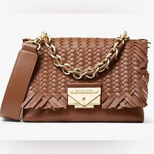 Michael Kors Medium Cece Woven Leather Handbag, NWT